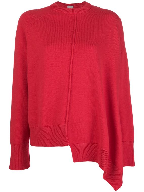 MRZ asymmetric crew neck sweater - Red - MRZ