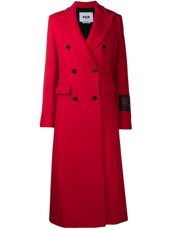 MSGM double-breasted midi coat - Red - MSGM