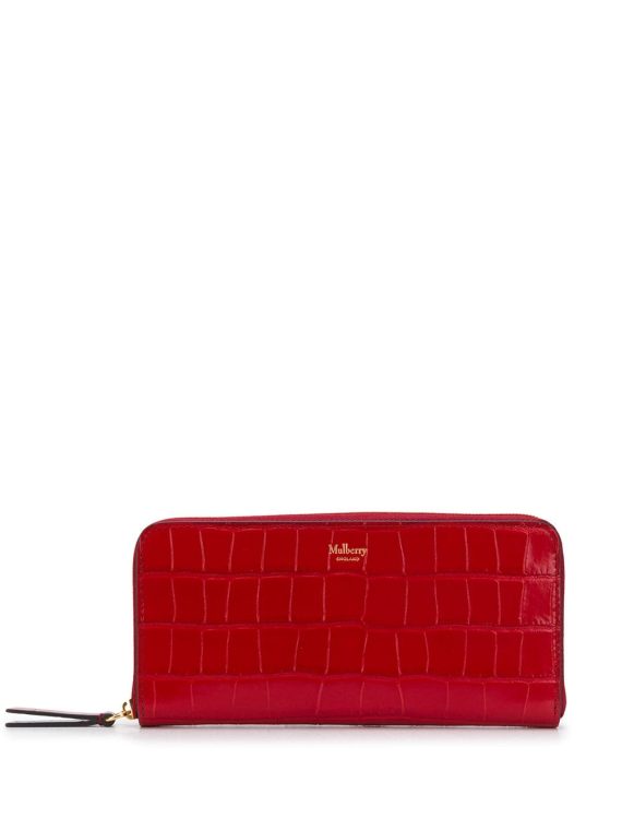 Mulberry embossed zip-around wallet - Red - Mulberry