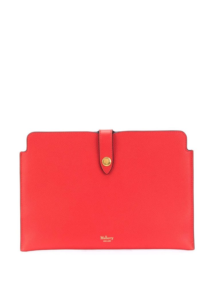Mulberry snap-fastening logo clutch bag - Red - Mulberry