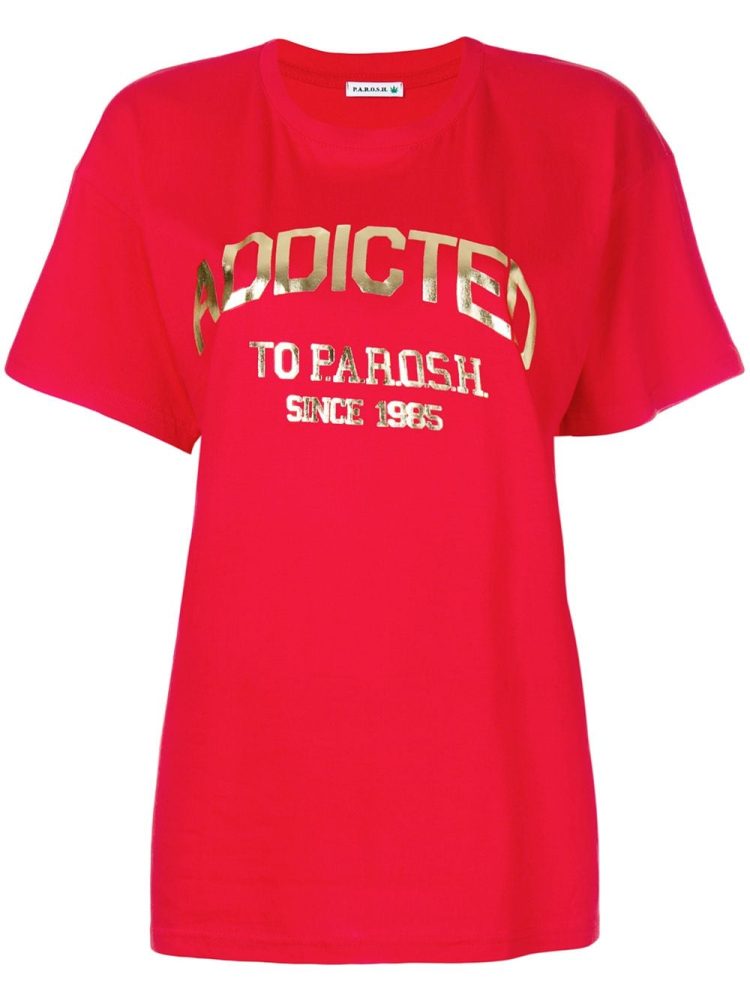 P.A.R.O.S.H. Addicted logo T-shirt - Red - P.A.R.O.S.H.