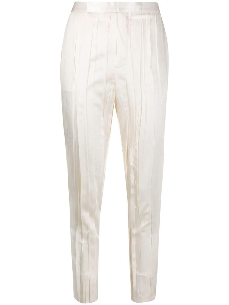 Saint Laurent crinkle-effect tailored trousers - White - Saint Laurent