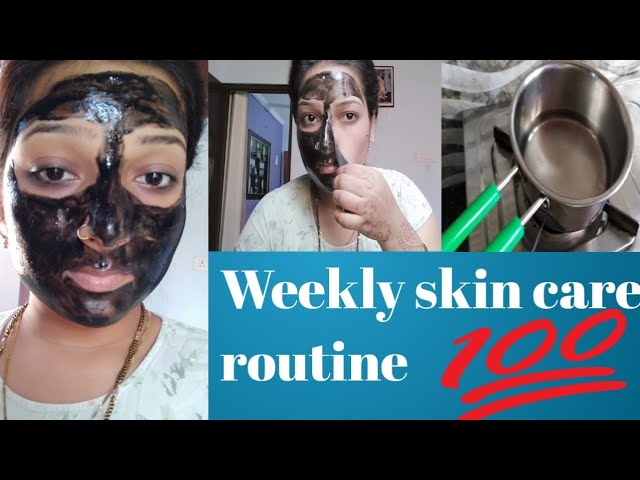 Weekly skin care | charcoal peel off face mask | With skin care tips