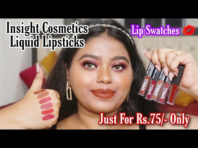 * Insight Cosmetics * Non Transfer Liquid Lipstick / Just For Rs.75/- Each / Review + Lip Swatches