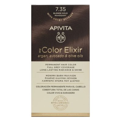Apivita My Color Elixir Permanent Hair Color 7.35 Blonde Gold Mahogany - Apivita