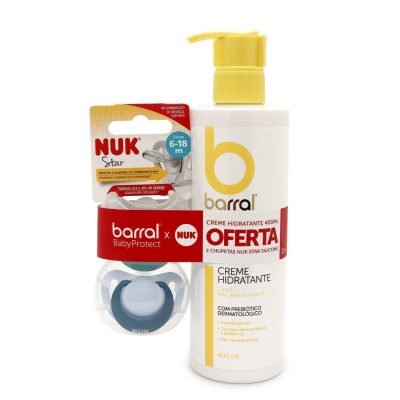 Barral BabyProtect Moisturizing Cream + Nuk Star Pacifier Set - Barral