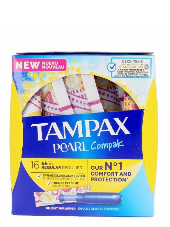 Tampax Pearl Compak Regular Tampons with Applicator x16 - Tampax
