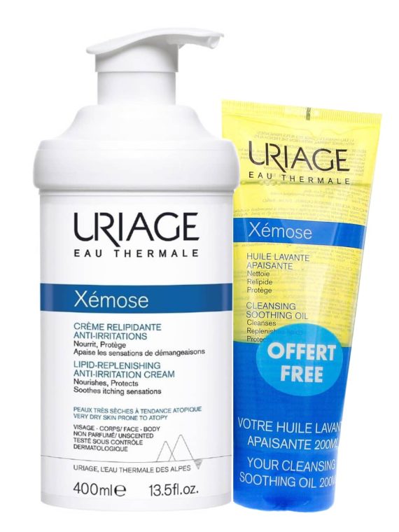 Uriage Xémose Anti-Irritation Cream + Cleansing Soothing Oil Gift Set - Uriage